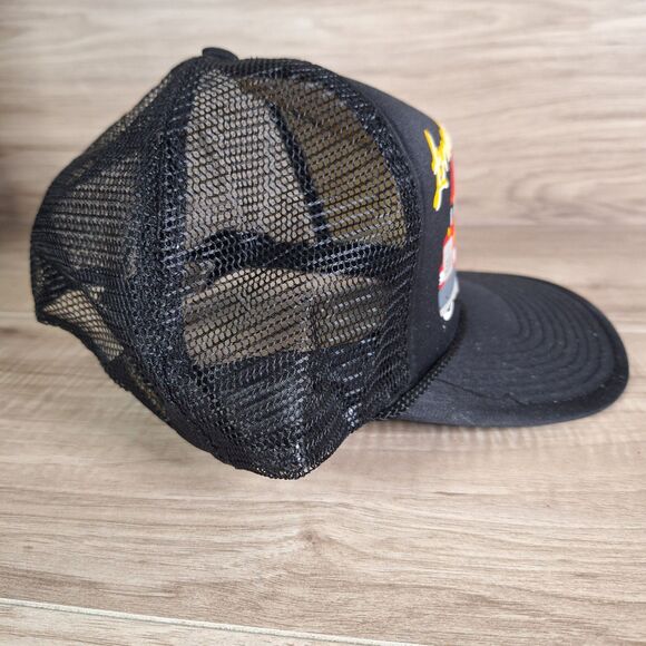 VINTAGE Lonesome Black  Mesh SNAPBACK TRUCKER Hat - Picture 4 of 8
